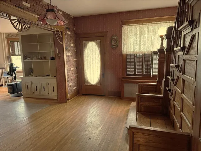 an empty room with windows