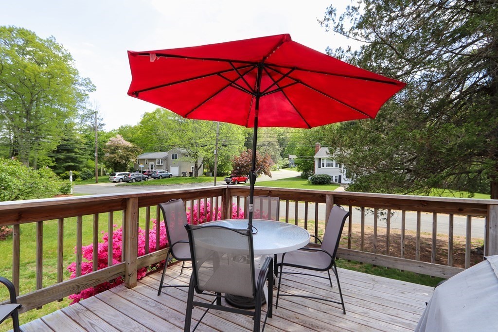 26 Elda Road Framingham, MA 01701 - Photo 22 of 27 a view of a deck with furniture and umbrella