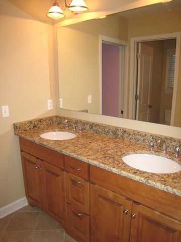 3-n943 Ralph Waldo Emerson Lane St. Charles, IL 60175 - Photo 18 of 24 a bathroom with a granite countertop sink and a mirror