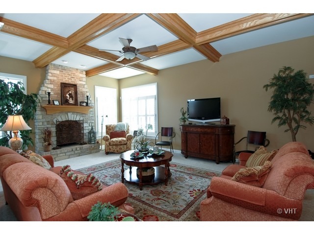 3-n943 Ralph Waldo Emerson Lane St. Charles, IL 60175 - Photo 7 of 24 a living room with furniture a fireplace and a flat screen tv