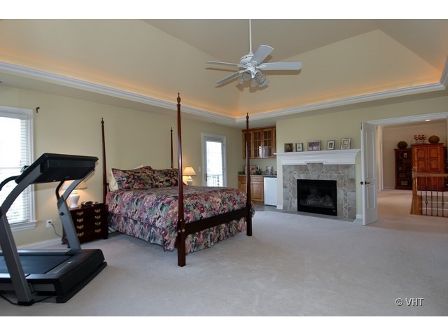 3-n943 Ralph Waldo Emerson Lane St. Charles, IL 60175 - Photo 10 of 24 a spacious bedroom with a bed and a fireplace