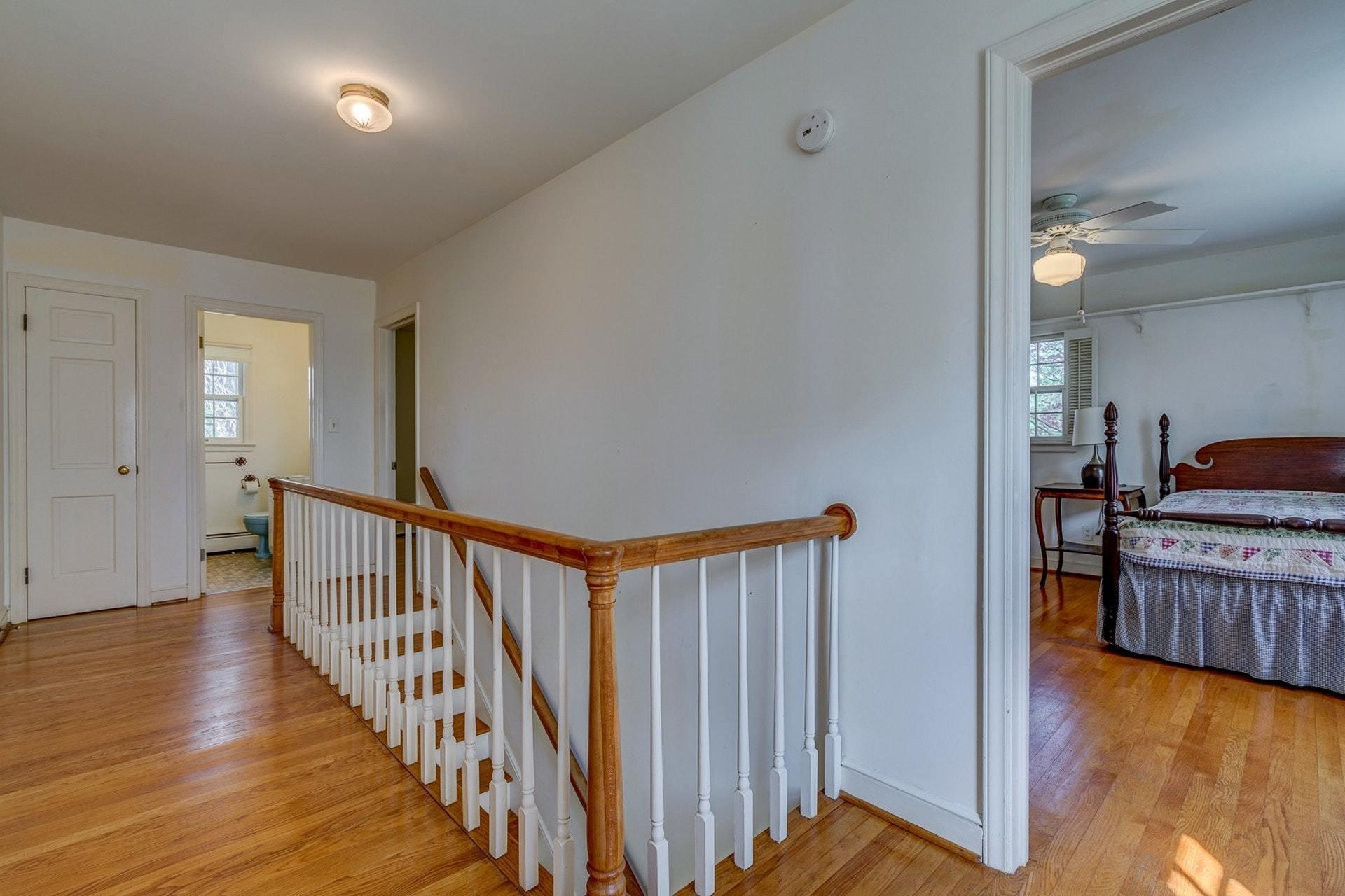 5571 Highfields Road Roanoke, VA 24018 - Photo 15 of 45 a view of a hallway with wooden floor and staircase