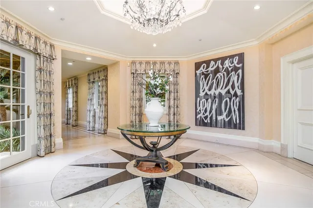 an aerial view of swimming pool outdoor seating and yard