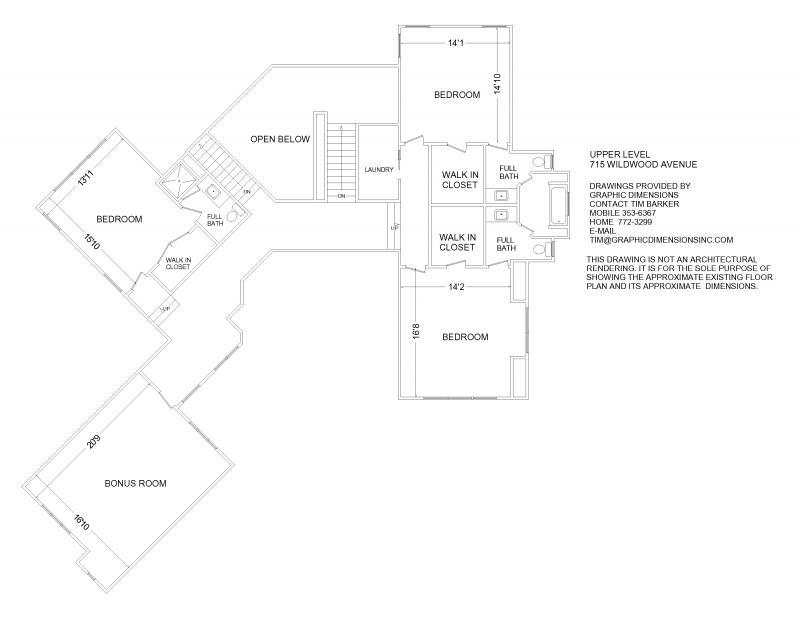 715 Wildwood Road Southwest Roanoke, VA 24014 - Photo 39 of 39 Upper Level Floor Plan