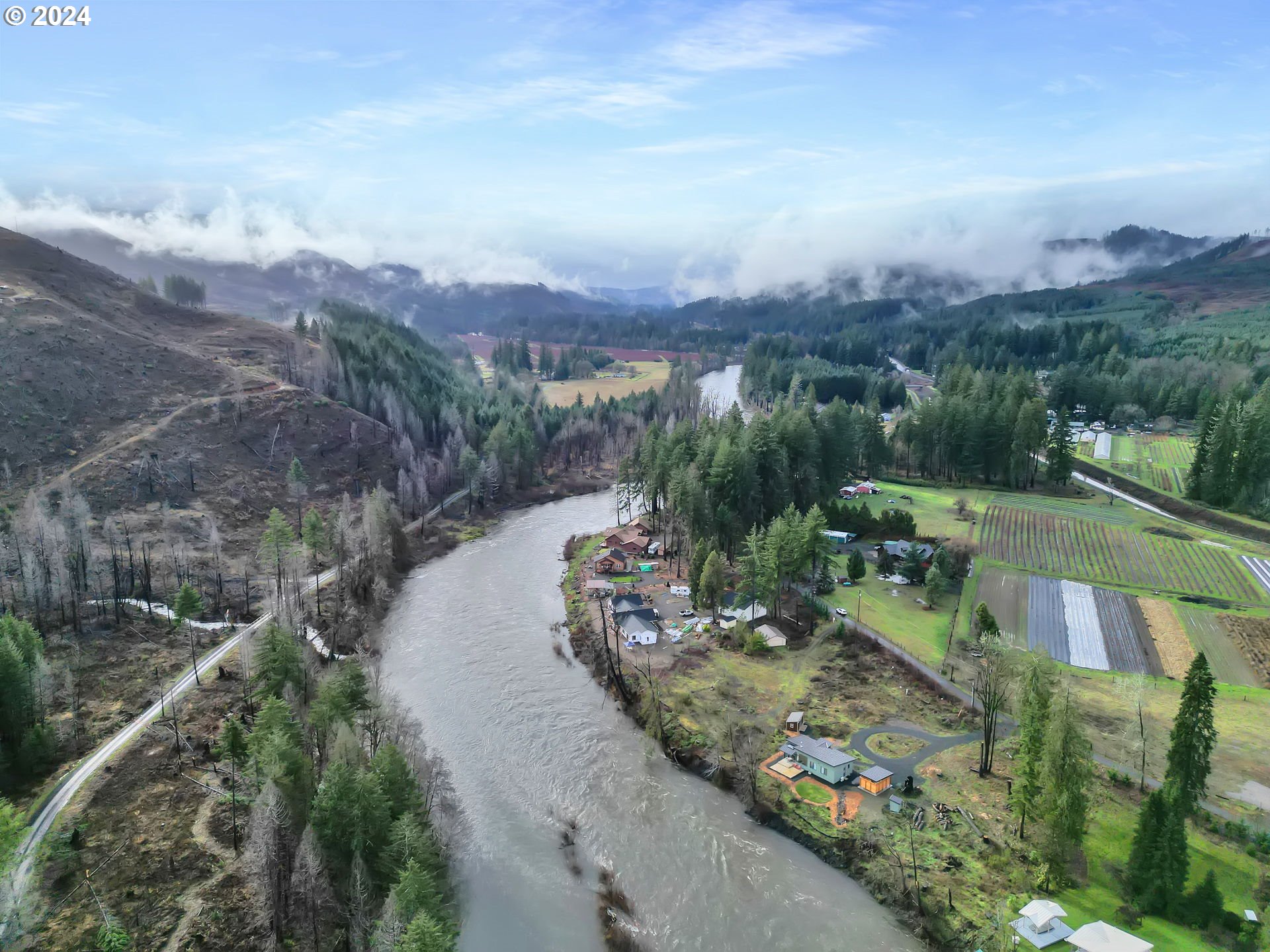 90409 Mountain View Lane Leaburg, OR 97489 - Photo 6 of 18 a view of a lake with a mountain in the background