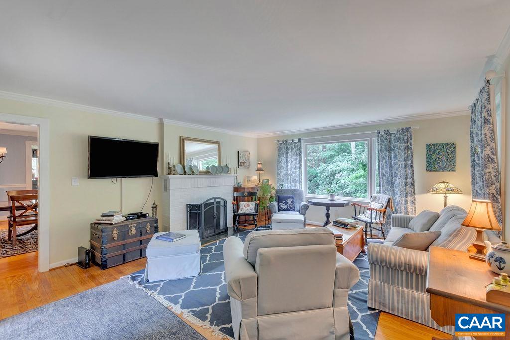 635 Greenwood Road Greenwood, VA 22943 - Photo 14 of 61 a living room with furniture a flat screen tv and a fireplace