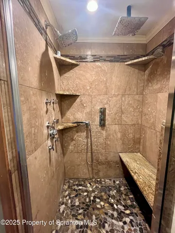 a bathroom with a shower
