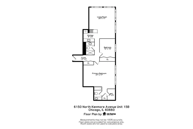 $2,800 | 6150 North Kenmore Avenue, Unit 15B, Chicago, IL 60660