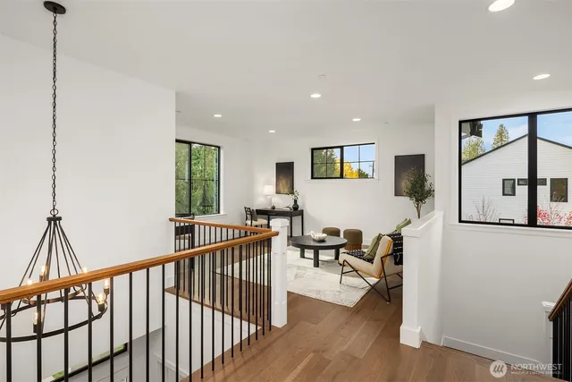 a view of livingroom with furniture and wooden floor