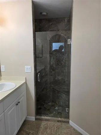 a bathroom with a shower