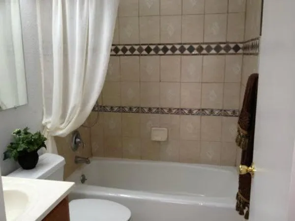 a bath room with a toilet and a bath tub