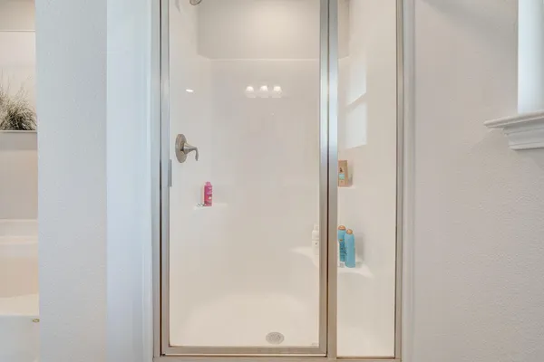 a bathroom with a shower