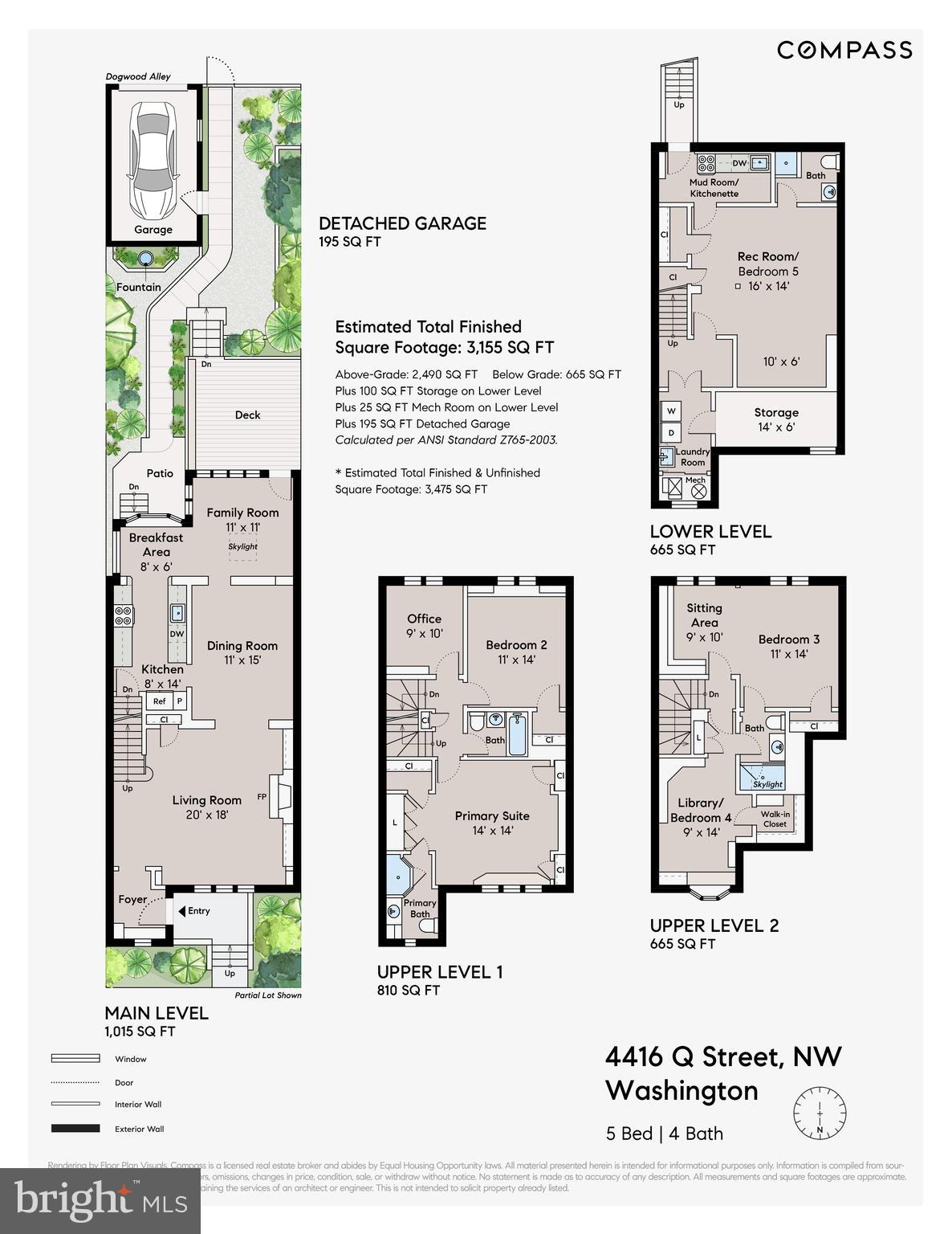 4416 Q Street Northwest Washington, DC 20007 - Photo 38 of 38 Floor plan rendering