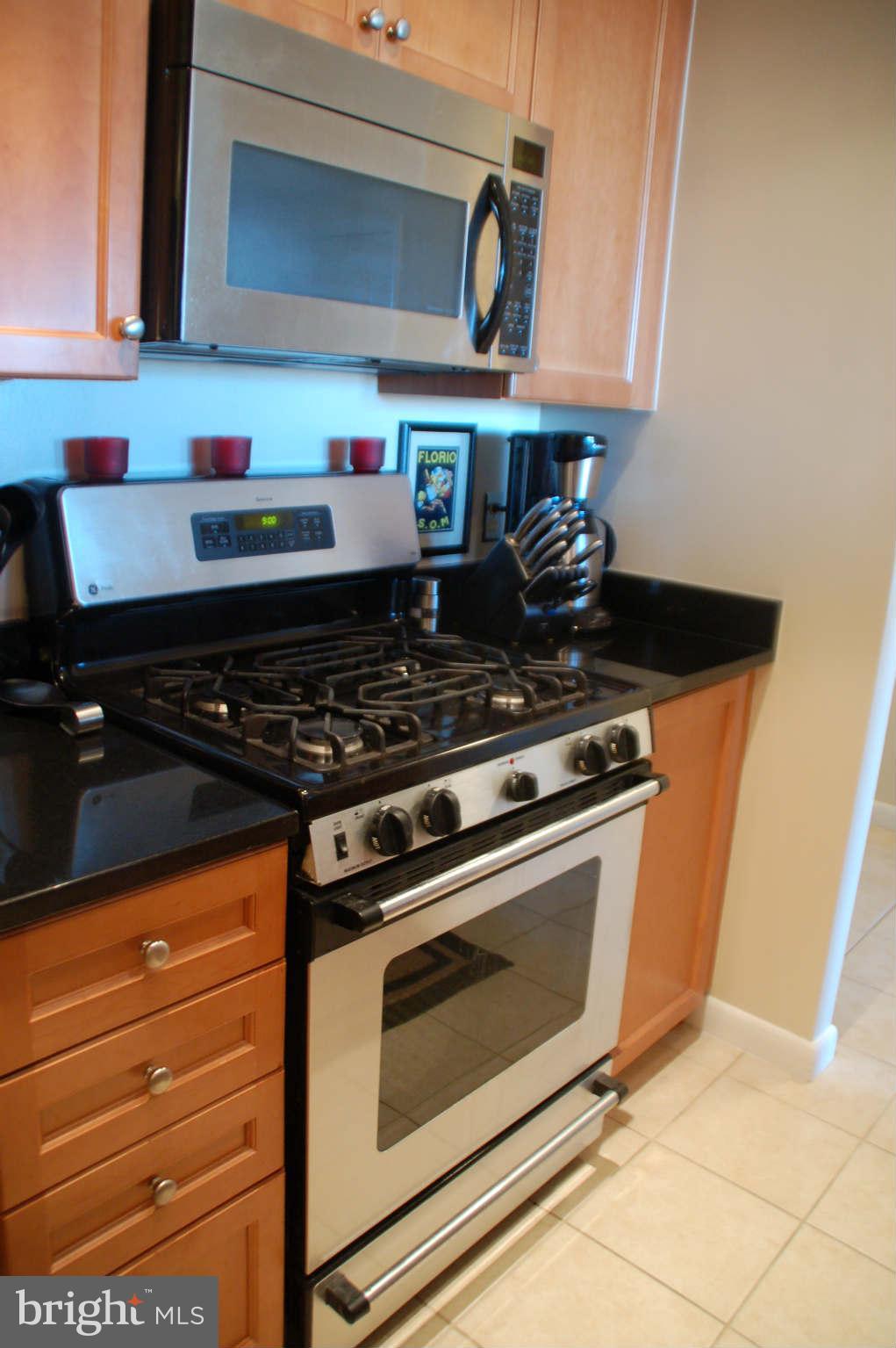 851 North Glebe Road, Unit 1015 Arlington, VA 22203 - Photo 7 of 19 a kitchen with stainless steel appliances granite countertop a stove and a microwave