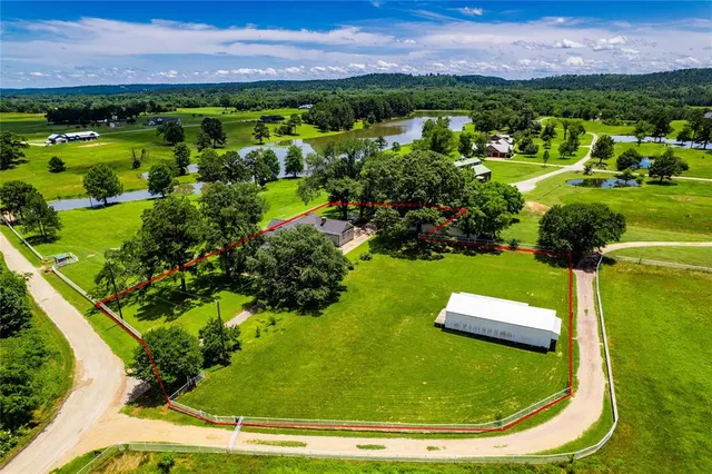 a view of a lake with houses