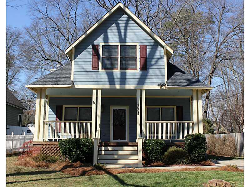 Exterior Front. Fabulous East Atlanta home with driveway to the right and huge backyard.