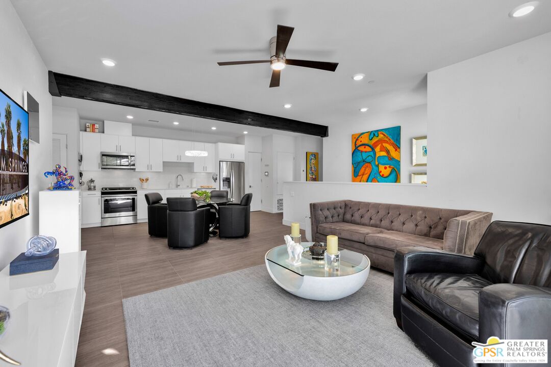 138 The River Palm Springs, CA 92262 - Photo 10 of 47 a living room with furniture kitchen and a kitchen view