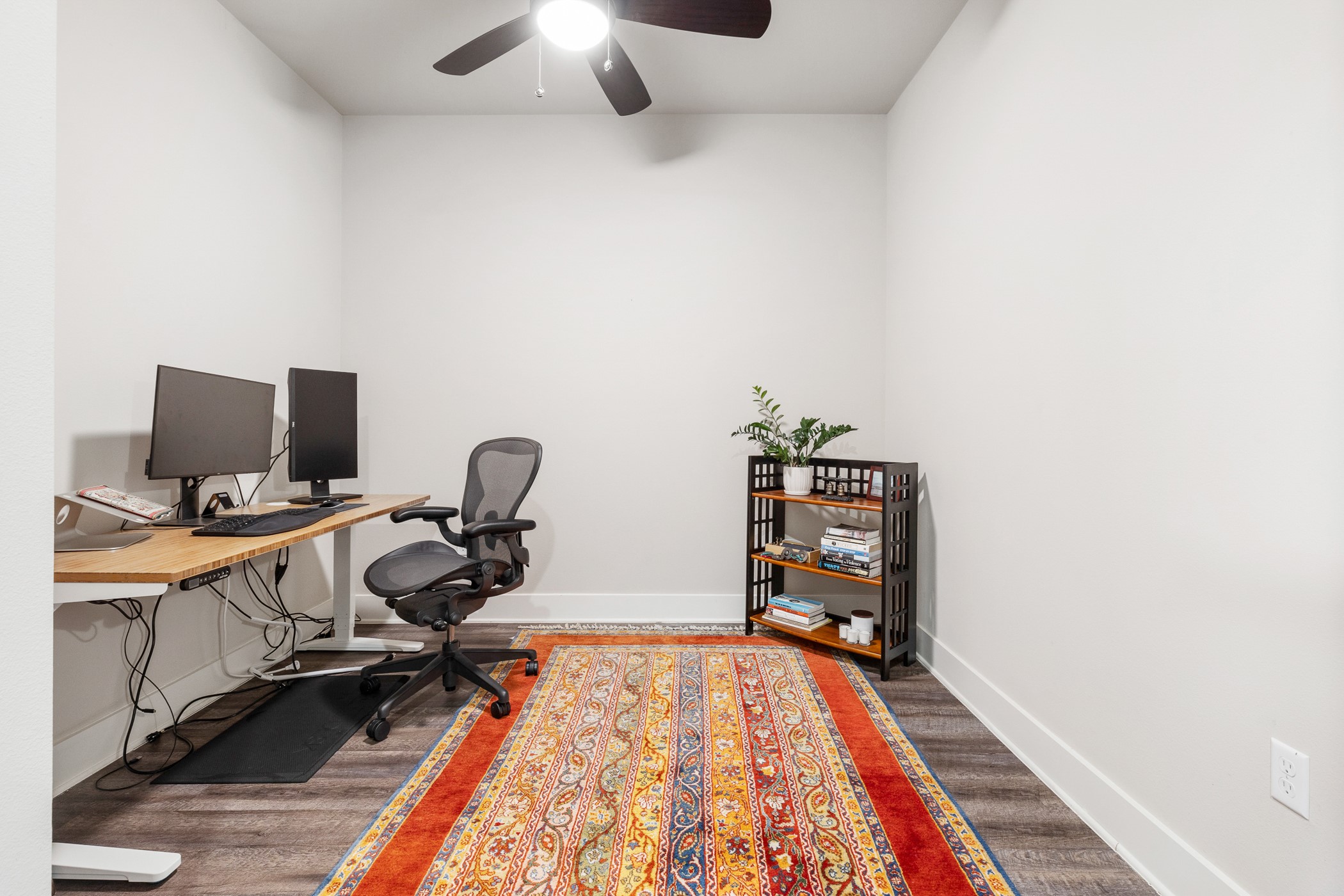 4917 Sunset Trail, Unit A Austin, TX 78745 - Photo 22 of 35 Office featuring dark wood finished floors and a ceiling fan