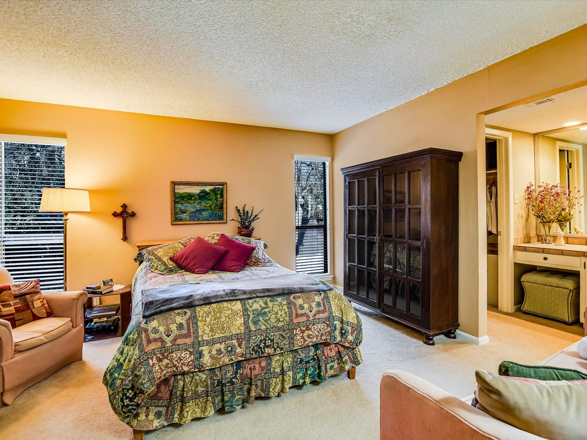 3500 Enfield Road, Unit E Austin, TX 78703 - Photo 19 of 20 a bedroom with bed and wooden floor