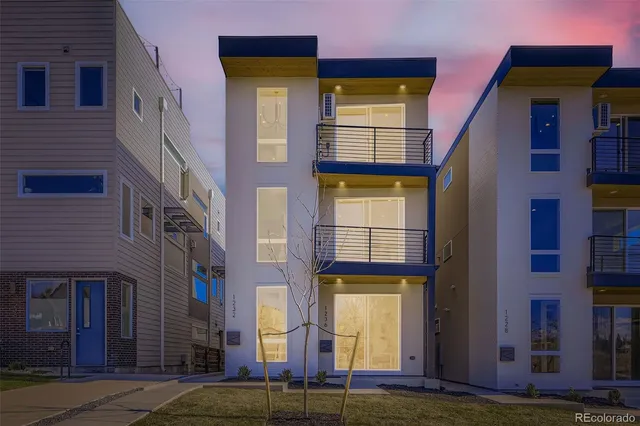 a front view of a building