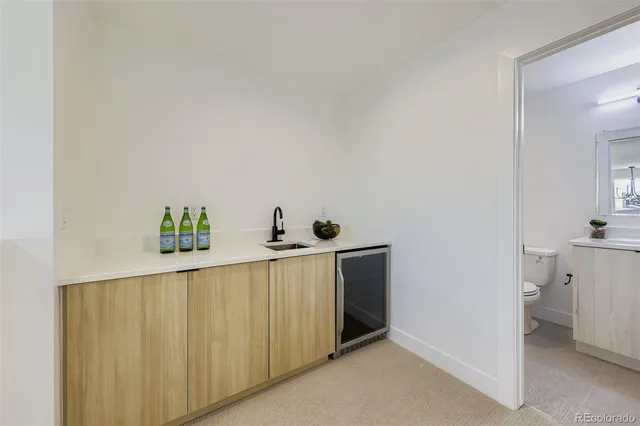 a storage room with wooden floor