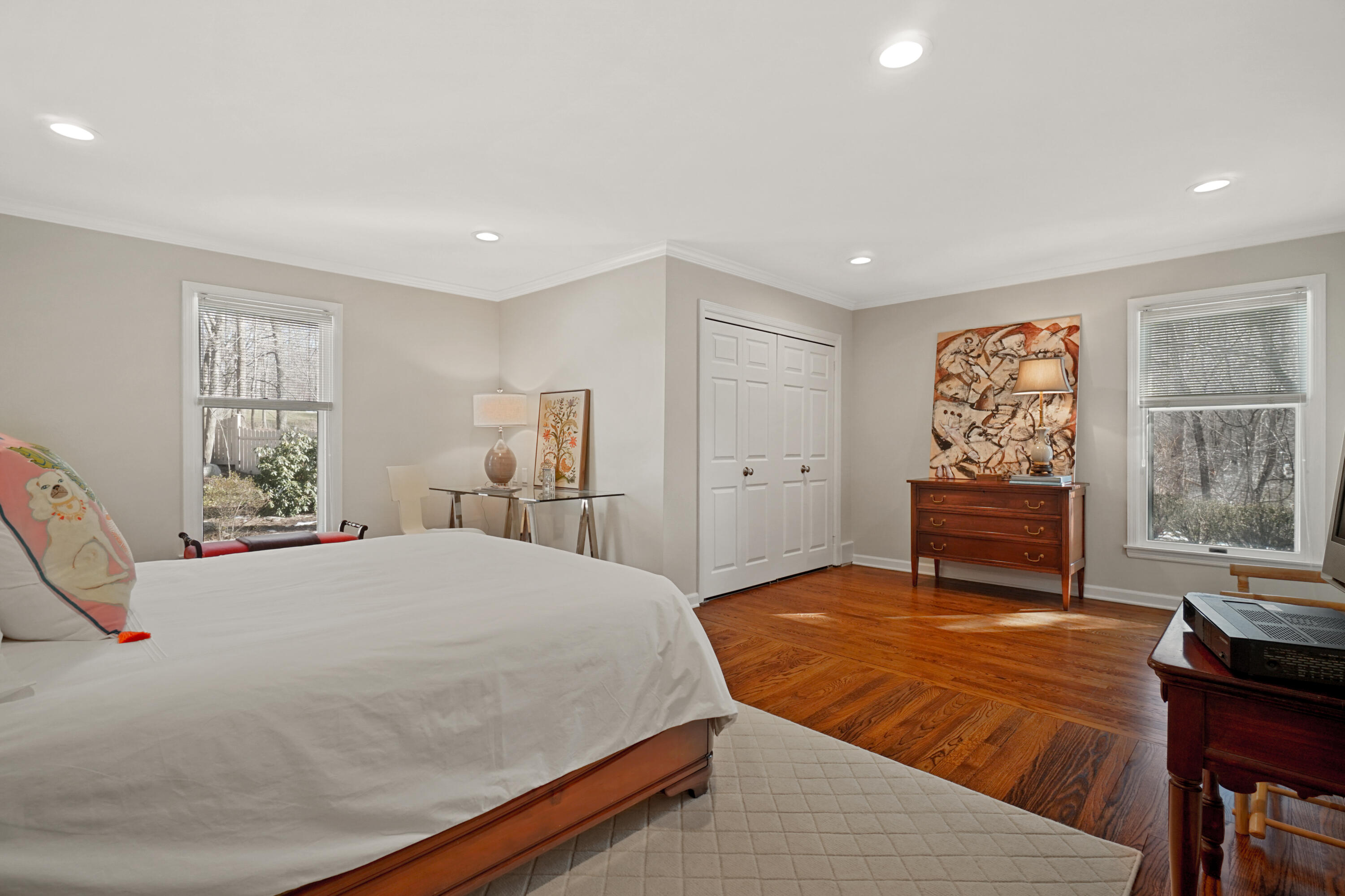 102 Ludlowe Road New Canaan, CT 06840 - Photo 29 of 42 a bedroom with a large bed and a window