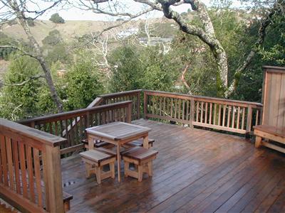 105 Ridge Road San Anselmo, CA 94960 - Photo 1 of 12 Great deck for entertaining and just hanging out. Beautiful yellow cedar deck with incredibly expensive green redwood railings. Detailed workmanship and top top quality wood. You won't find this kind of deck on a house of this price.