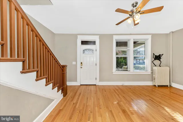 wooden floor and an entryway