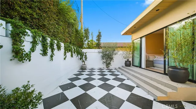 a view of a outdoor space with a patio