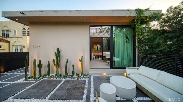 a view of a glass door