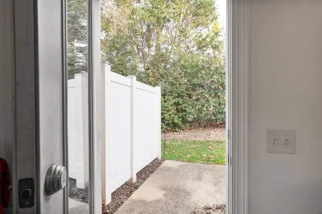 a view of a door and an outdoor space