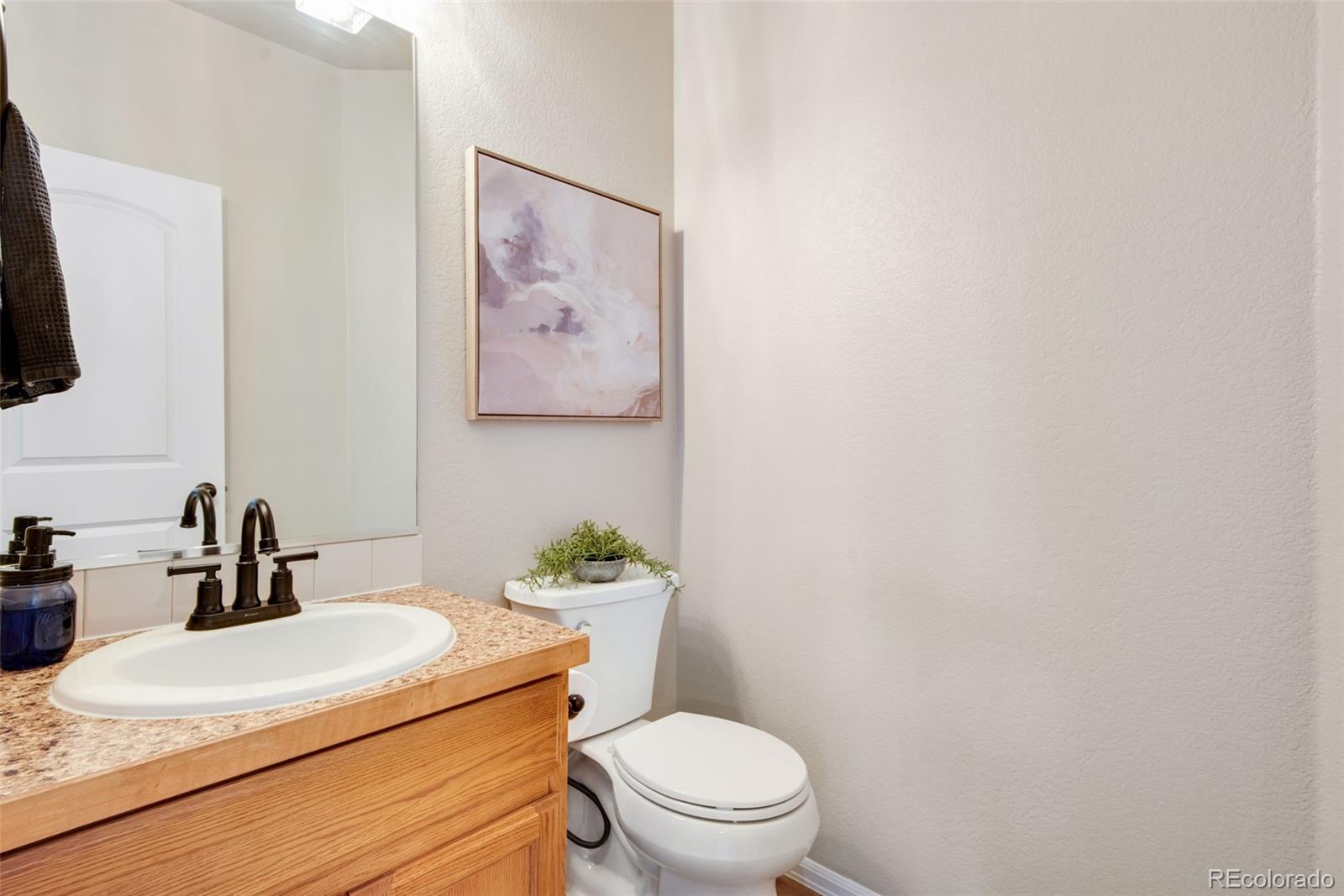 7035 McClellan Road Wellington, CO 80549 - Photo 14 of 43 a bathroom with a toilet a sink and mirror