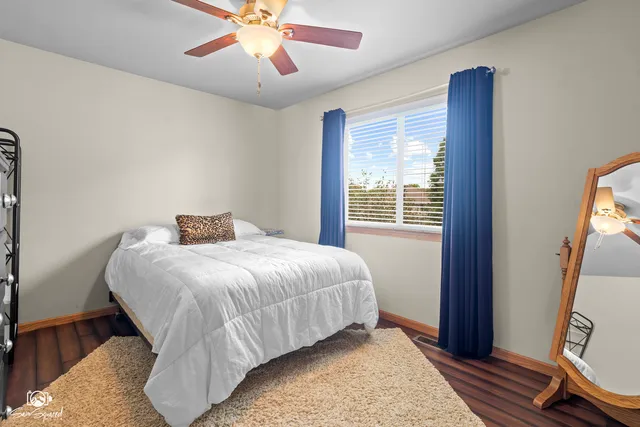 a room with table and window