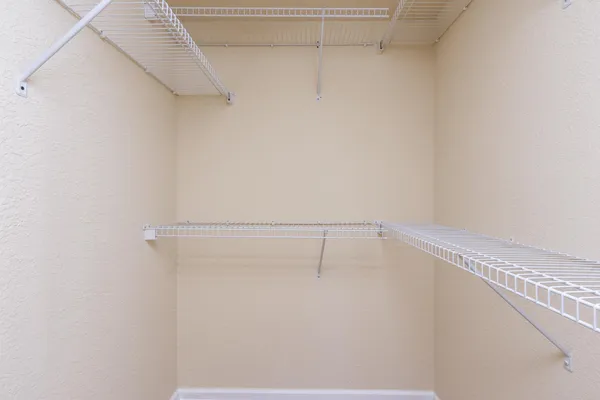 a view of small space with racks on the wall