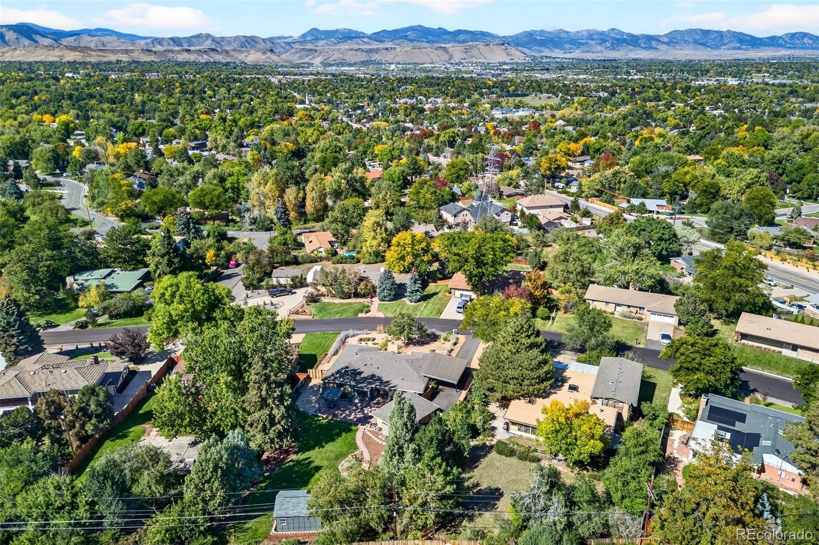 52 Hillside Drive Wheat Ridge, CO 80215 - Photo 43 of 48 an aerial view of a house with a yard