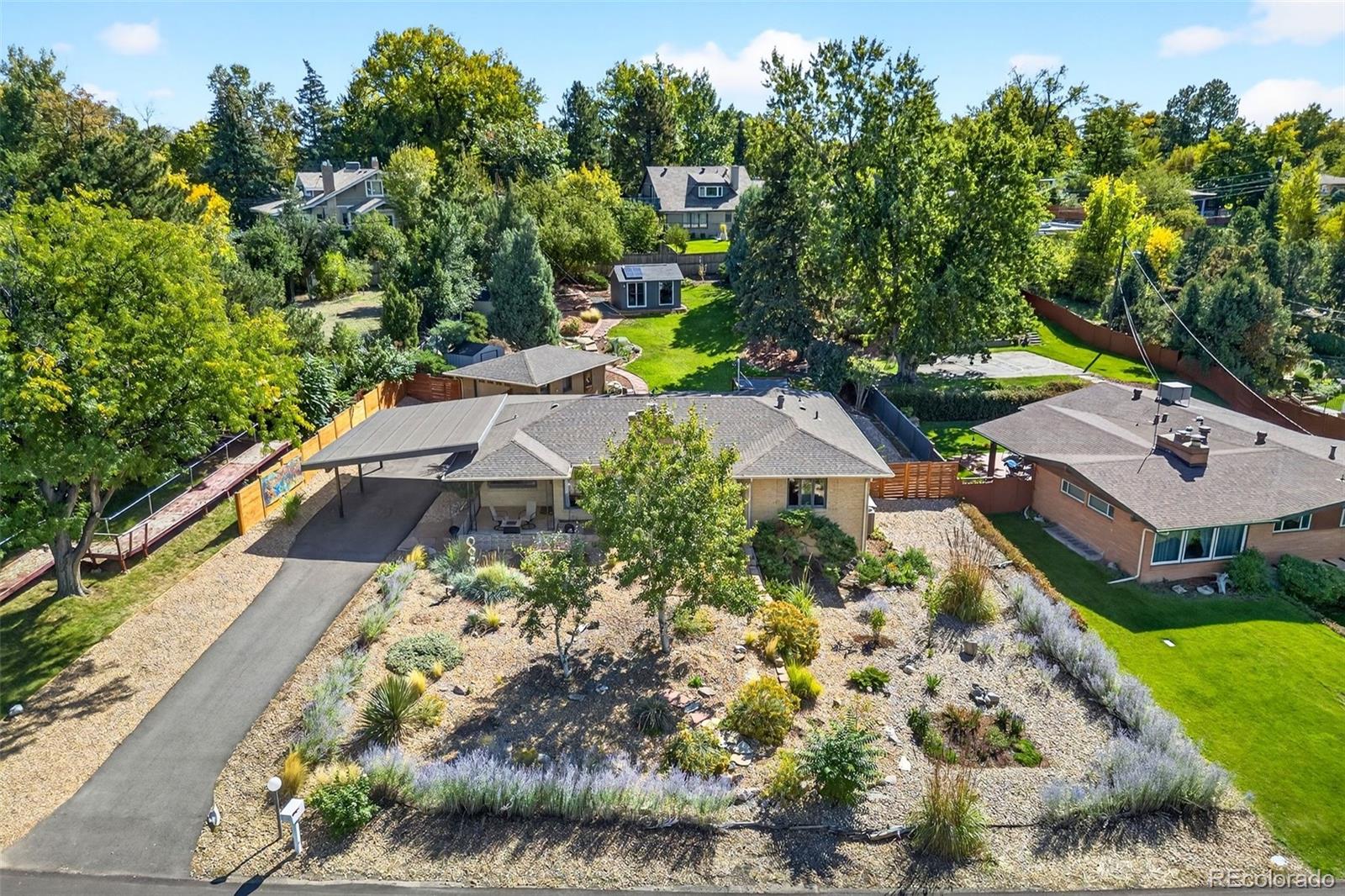 52 Hillside Drive Wheat Ridge, CO 80215 - Photo 45 of 48 an aerial view of a house with a garden