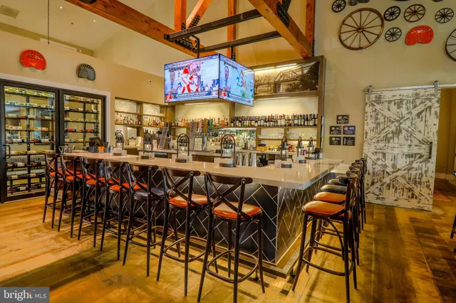 a utility room with furniture and air hockey table