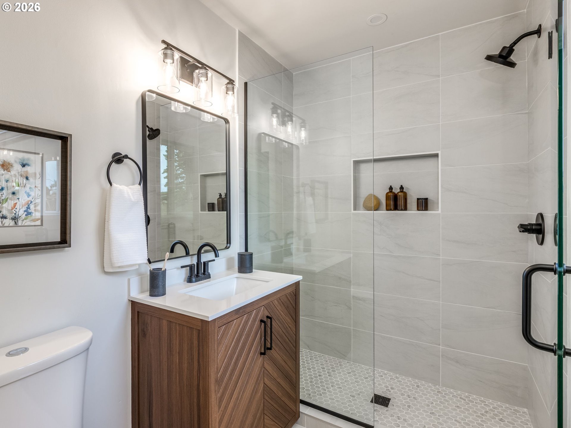 850 Northeast 179th Avenue Portland, OR 97230 - Photo 27 of 30 a bathroom with a sink a toilet and shower