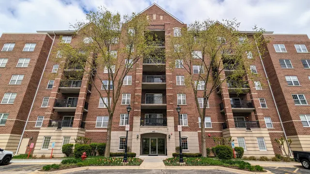 a front view of a multi story building