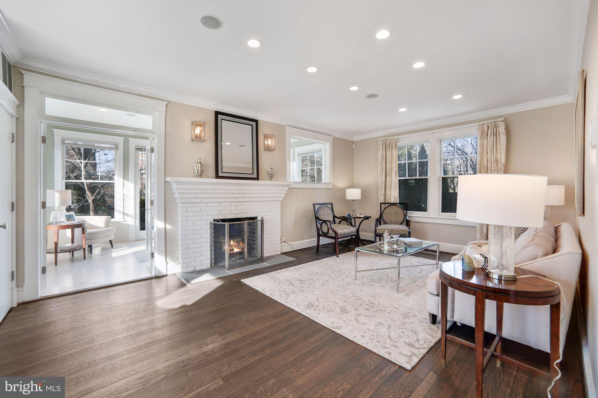 3635 Ordway Street Northwest Washington, DC 20016 - Photo 8 of 28 Formal living room with wood burning fireplace
