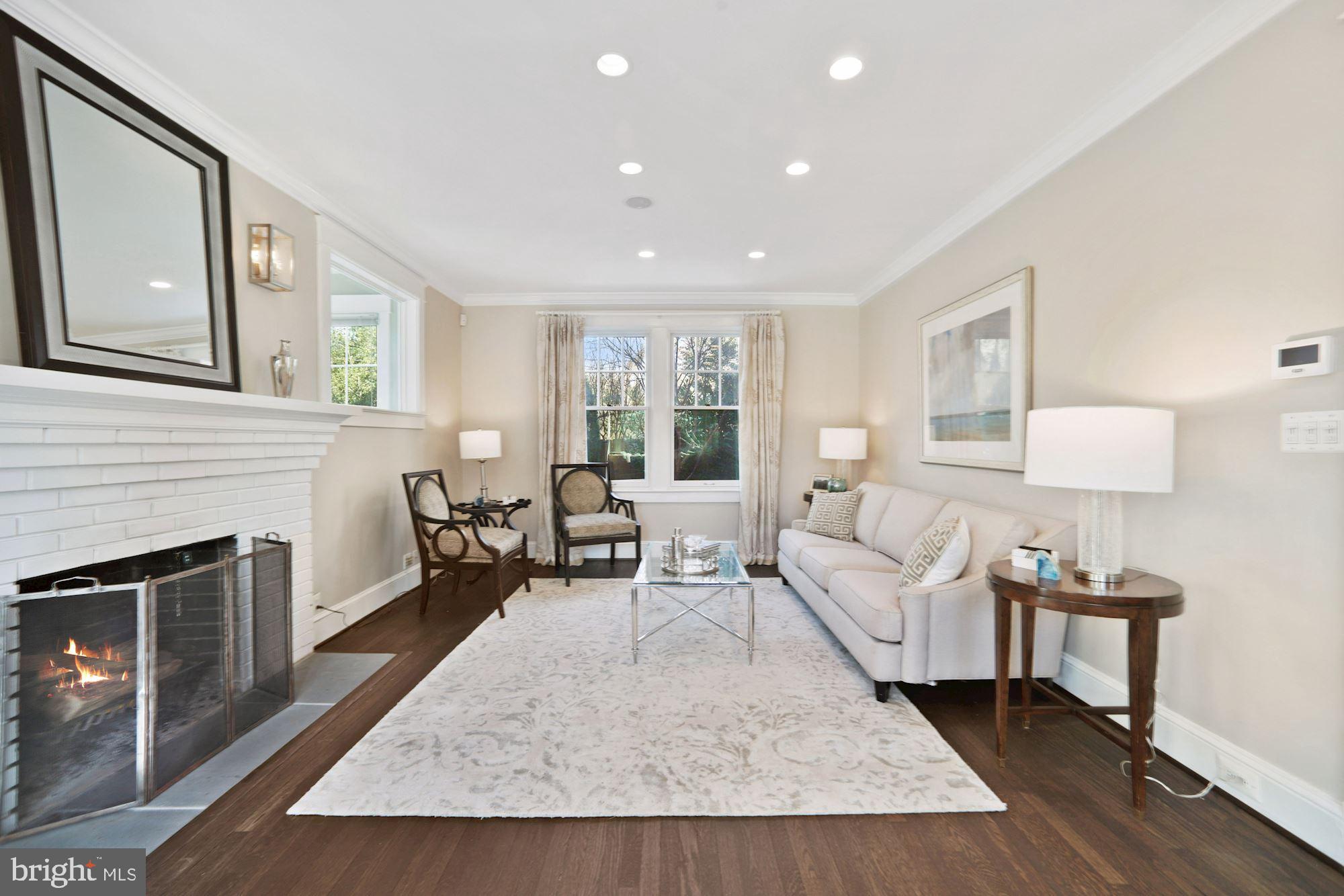 3635 Ordway Street Northwest Washington, DC 20016 - Photo 10 of 28 Formal living room with wood burning fireplace