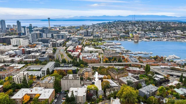 an aerial view of a city