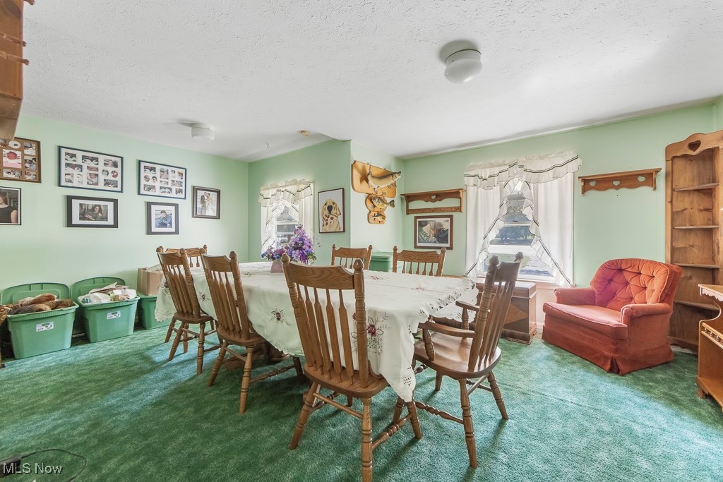 2733 East Waterloo Road Akron, OH 44312 - Photo 20 of 46 Carpeted dining space featuring a textured ceiling