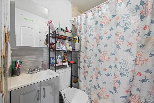 a bathroom with a sink and toilet