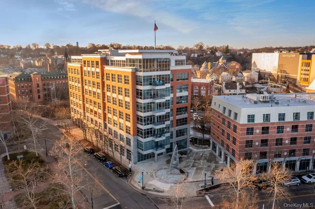 a view of a city and a lake
