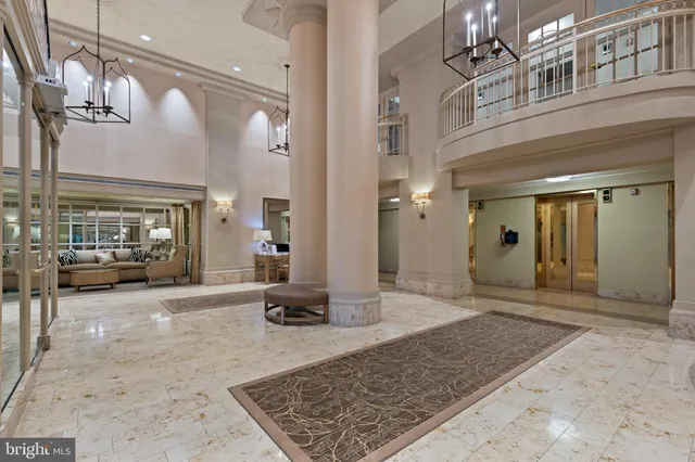 a view of a hallway with a couch