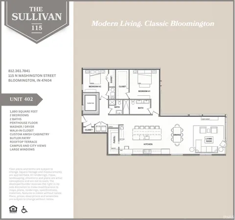 $1,149,120 | 115 North Washington Street, Unit 402, Bloomington, IN 47408