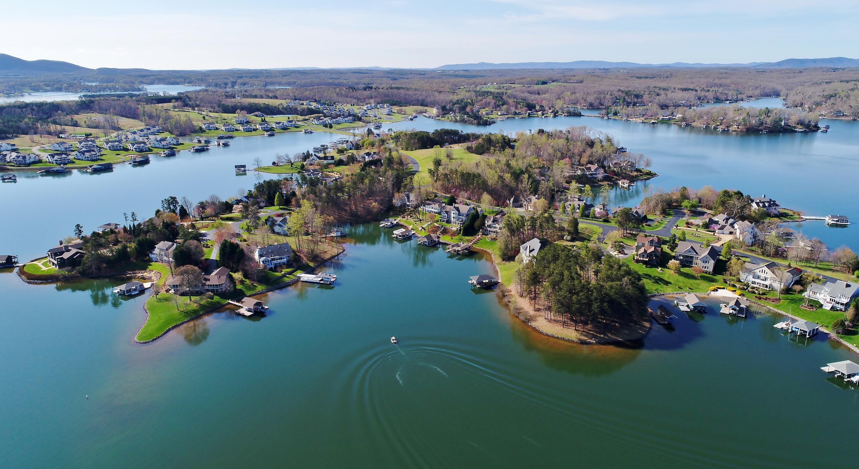 Lot 45 Fantasy Point Cir Union Union Hall, VA 24176 - Photo 16 of 30 an aerial view of a house with a lake view