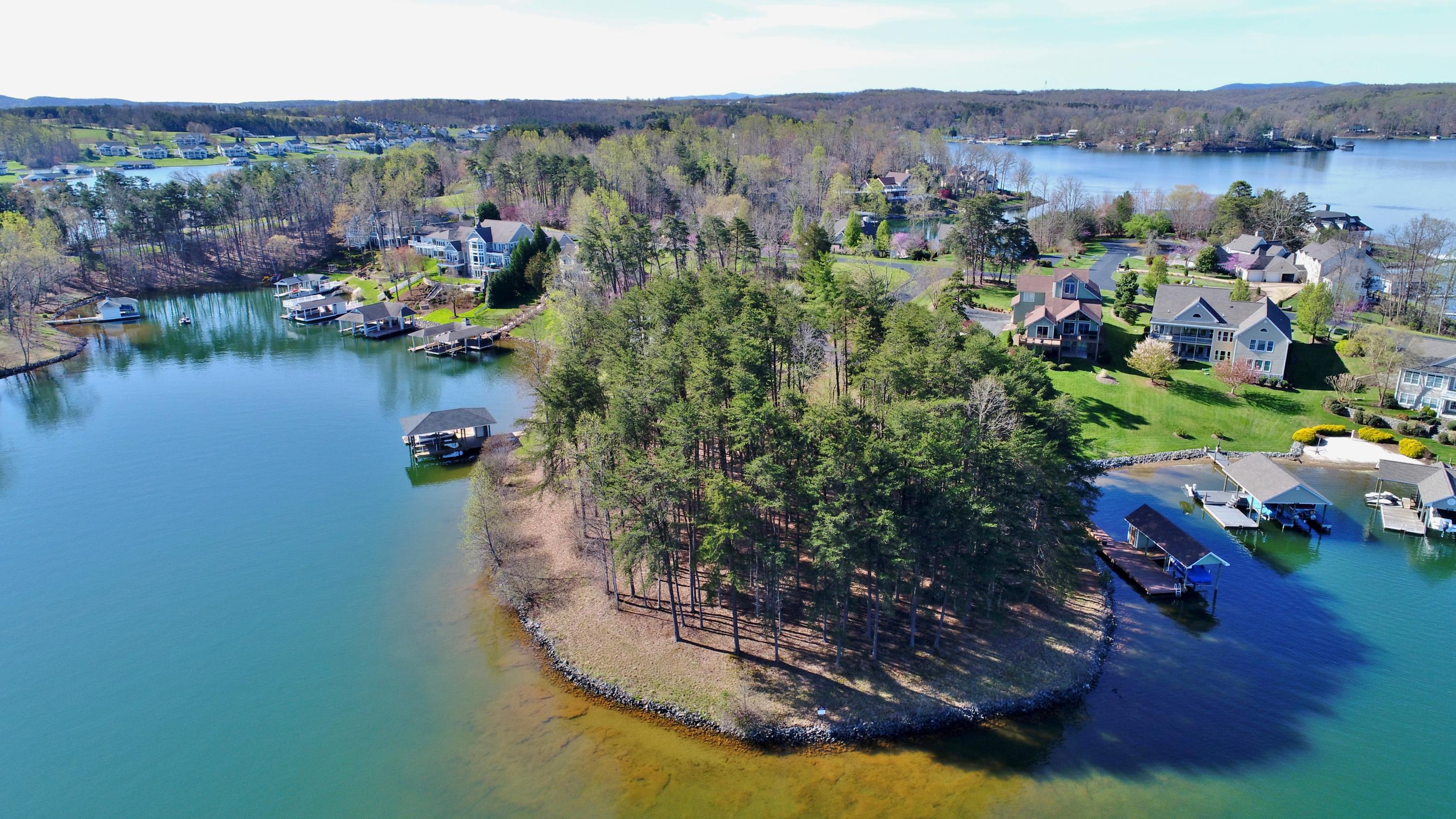 Lot 45 Fantasy Point Cir Union Union Hall, VA 24176 - Photo 22 of 30 an aerial view of a house with a garden and lake view