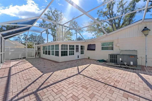a view of a house with a patio